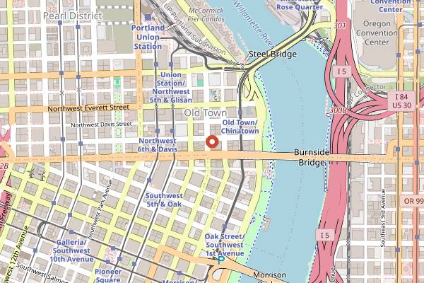 Map showing Dixie Tavern in Portland