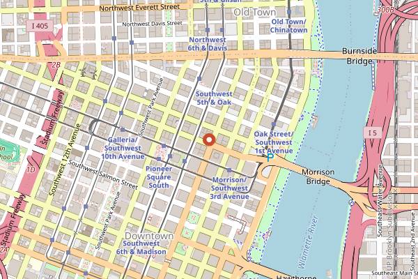 Map showing Jack London Revue in Portland