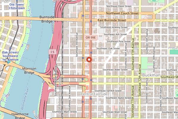 Map showing My Father's Place in Portland