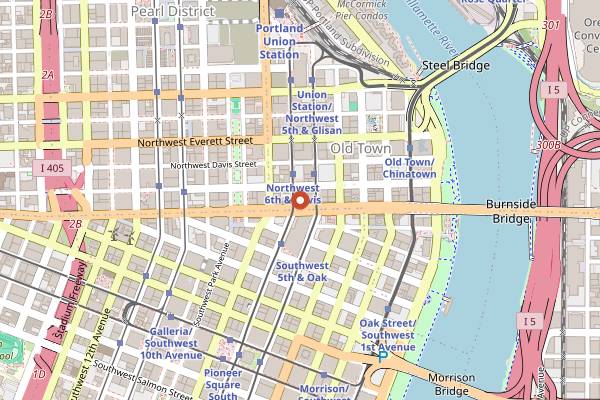 Map showing Roseland Theater in Portland