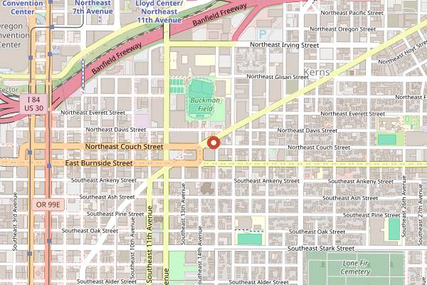 Map showing Sandy Hut in Portland