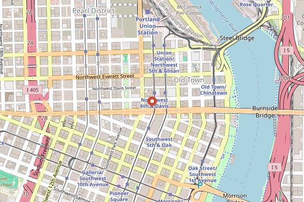 Map showing Silverado in Portland