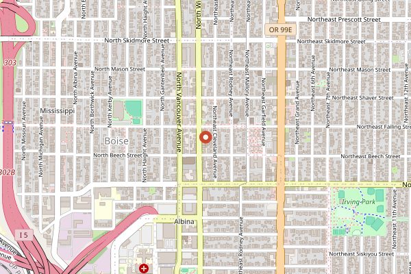 Map showing Eem in Portland