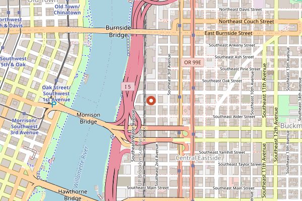 Map showing Olympia Provisions Southeast in Portland