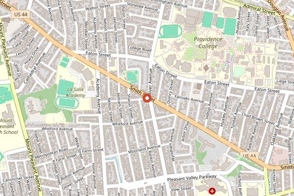 Map showing Knead Doughnuts Smith Street in Providence