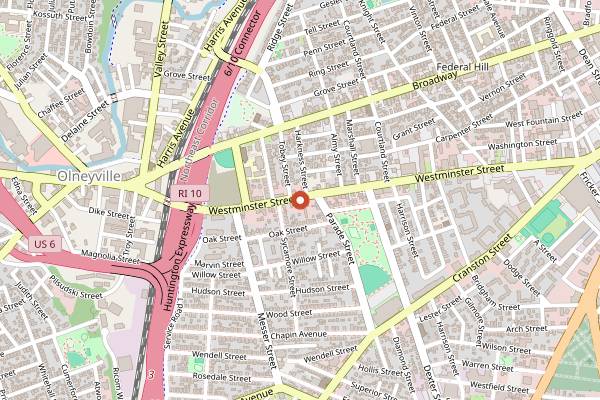 Map showing Lucky Enough Eat and Drink in Providence