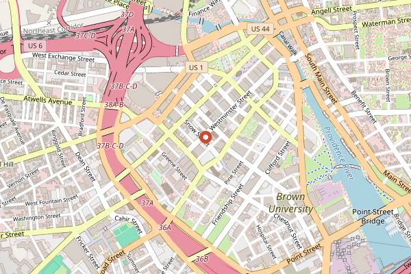 Map showing The Malted Barley in Providence