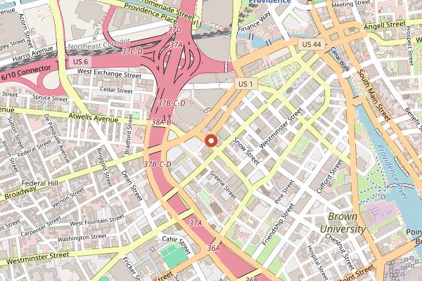 Map showing Trinity Brewhouse in Providence
