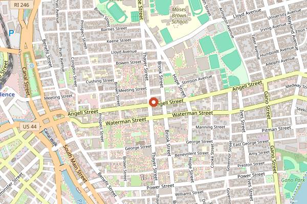 Map showing Den Den Korean Fried Chicken in Providence