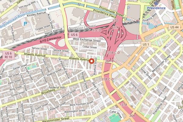 Map showing Massimo in Providence