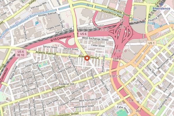 Map showing Sicilia's Pizzeria in Providence