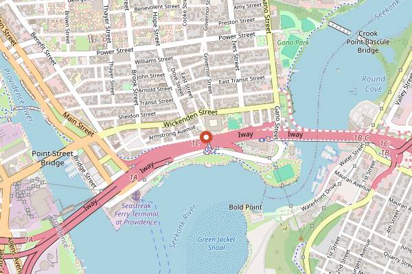 Map showing Rhode Island Seafood Festival in Providence