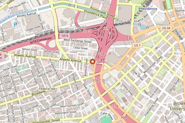 Map showing Providence Tour Company in Providence