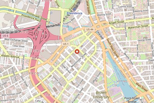 Map showing Rhode Island Red Food Tours in Providence