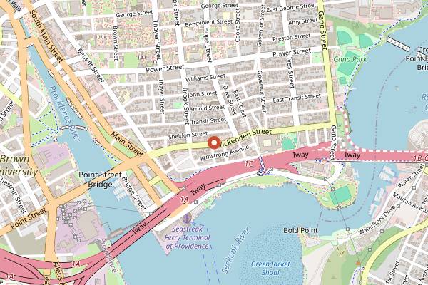 Map showing The Wickenden Pub in Providence