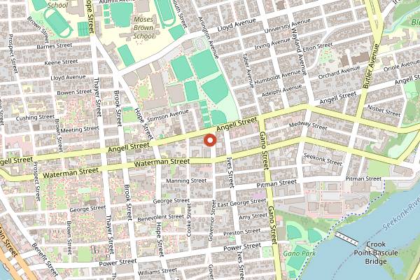 Map showing Hope Street Farmers Market at Lippitt Park in Providence