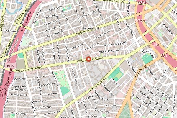 Map showing Ogie's Trailer Park in Providence