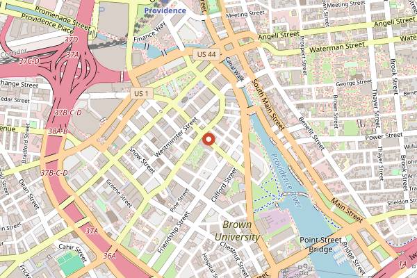 Map showing Rooftop at the Providence G in Providence