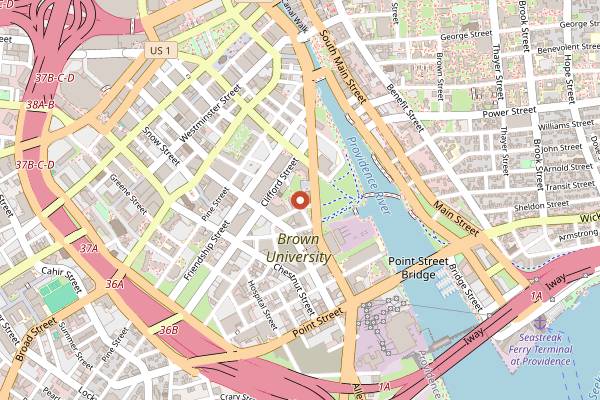 Map showing Bayberry Garden in Providence