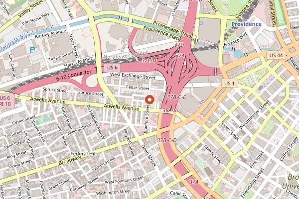 Map showing Camille's in Providence