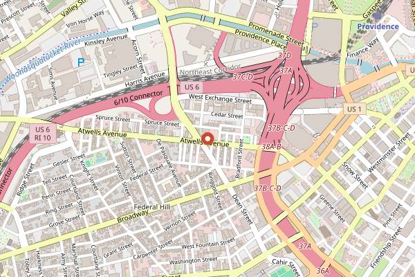Map showing Cassarino's in Providence
