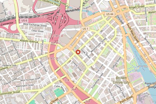 Map showing Gracie's in Providence