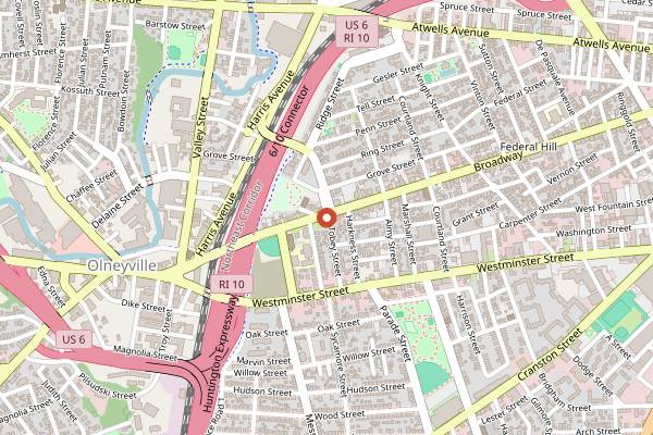 Map showing Nicks on Broadway in Providence