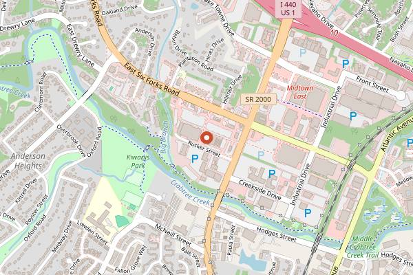 Map showing La Farm Bakery (Creekside) in Raleigh