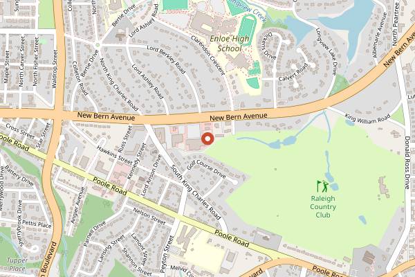 Map showing Little Blue Bakehouse in Raleigh
