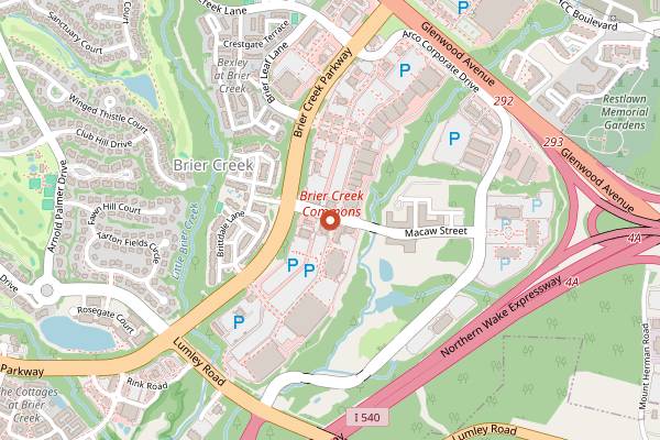Map showing Brier Creek Beer Garden in Raleigh