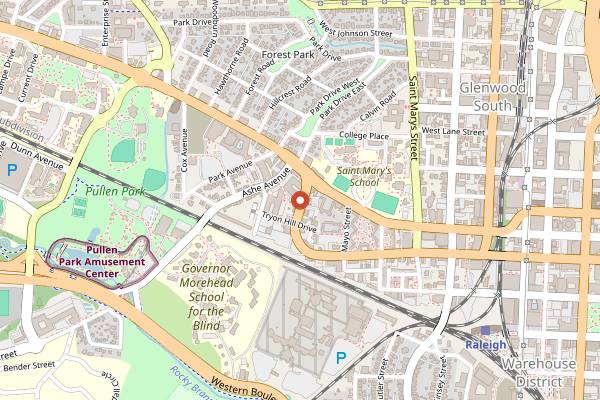 Map showing Gussie's in Raleigh