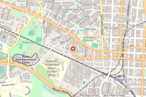 Map showing Wolfe & Porter in Raleigh