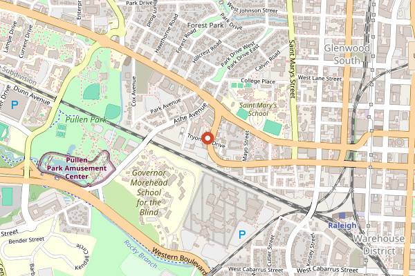 Map showing Irregardless Cafe in Raleigh