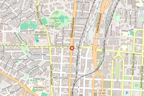 Map showing MoJoe's Burger Joint in Raleigh