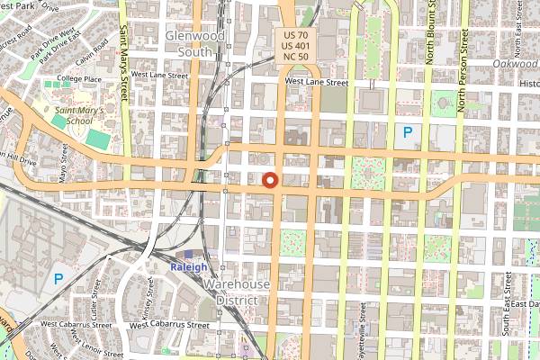 Map showing Jubala Coffee (Downtown) in Raleigh