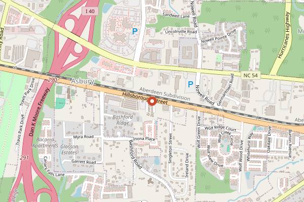 Map showing Ole Time Barbecue in Raleigh
