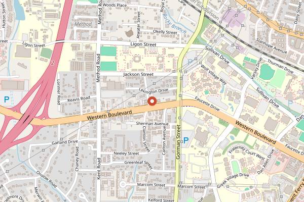Map showing Sushi Nine in Raleigh