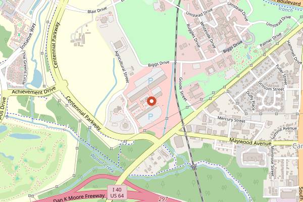 Map showing NC State Farmers Market Cooking Demonstrations in Raleigh