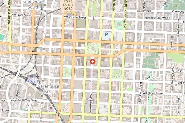 Map showing Brewgaloo in Raleigh