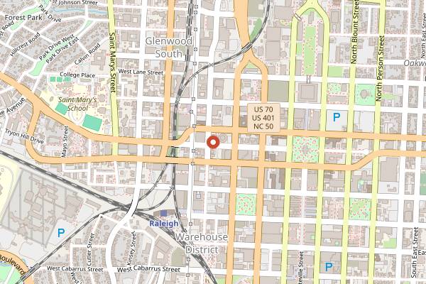 Map showing Second Empire Restaurant & Tavern in Raleigh