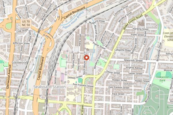 Map showing Stanbury in Raleigh