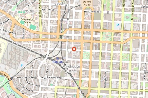 Map showing Legends Nightclub in Raleigh