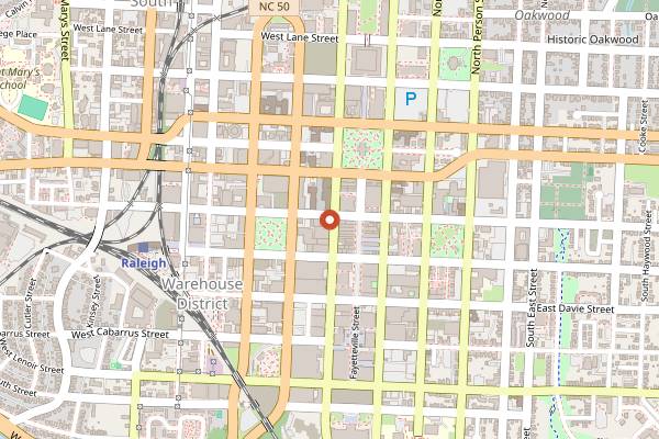 Map showing Death and Taxes in Raleigh
