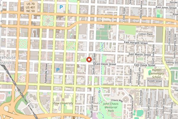 Map showing The Raleigh Wine Shop in Raleigh