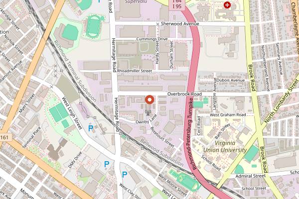 Map showing Hardywood Park Craft Brewery in Richmond