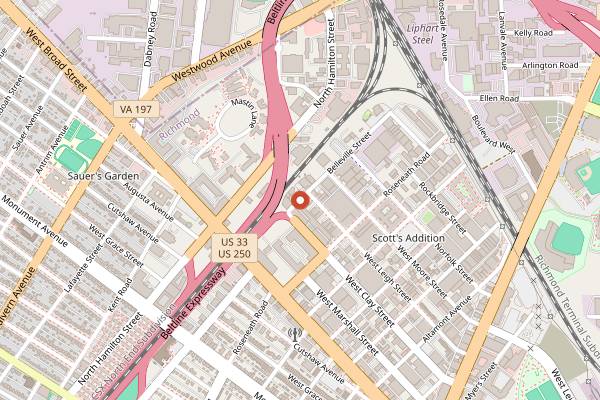 Map showing The Veil Brewing Co in Richmond