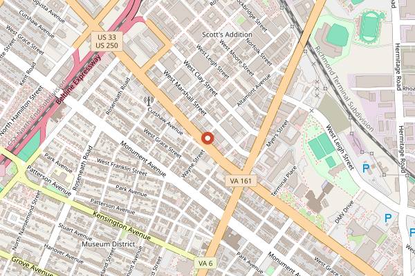 Map showing Three Notch'd Brewing Company Richmond in Richmond