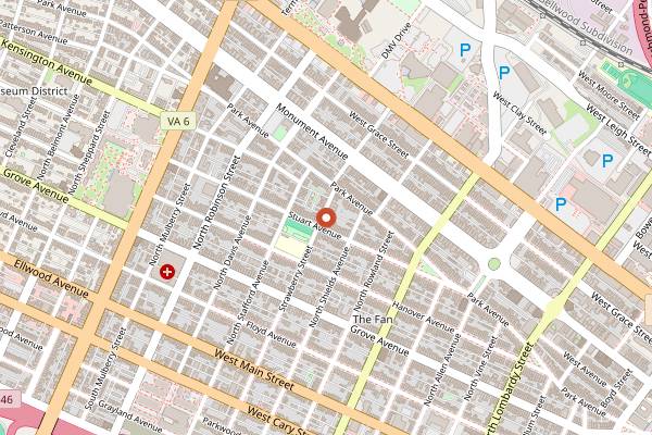 Map showing 8 1/2 in Richmond