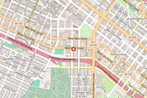 Map showing Dinamo in Richmond
