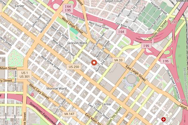 Map showing Mama J's Kitchen in Richmond
